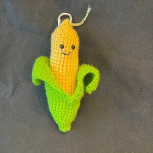 NWT Hand-Crafted Crocheted Ear of Corn Backpack Charm